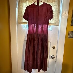 Handmade Vintage Pleated Dress with Matching Belt